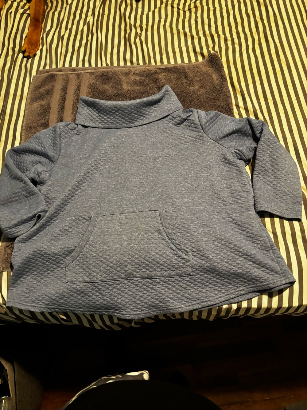 Womens size 3X Croft & Barrow Quilted Turtleneck Pullover Sweater - Blue